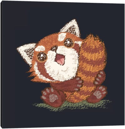 Red Panda Which Holds A Tail Canvas Art Print - Red Panda Art