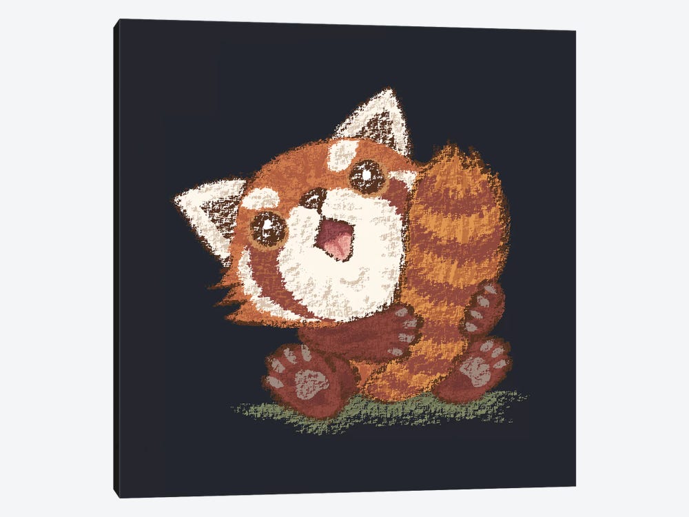 Red Panda Which Holds A Tail by Toru Sanogawa 1-piece Canvas Art Print