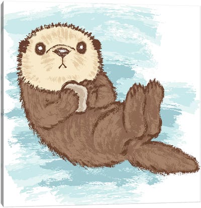 Sea Otter Canvas Art Print - Otter Art