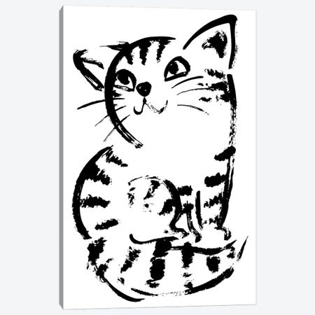 Sketch Of Cat Looks Up Canvas Print #TSG127} by Toru Sanogawa Art Print