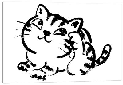 Sketch Of Cat Scratches Canvas Art Print - Toru Sanogawa