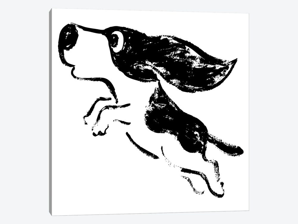 Sketch Of Dog Jump by Toru Sanogawa 1-piece Art Print