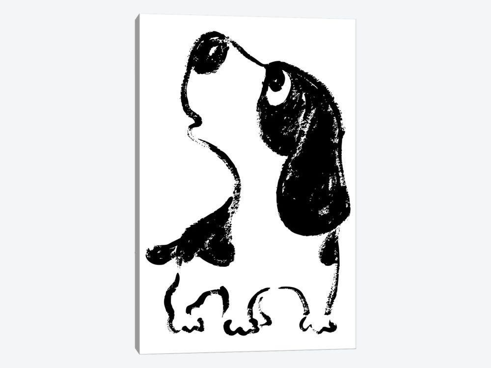 Sketch Of Dog Looks Up by Toru Sanogawa 1-piece Canvas Print