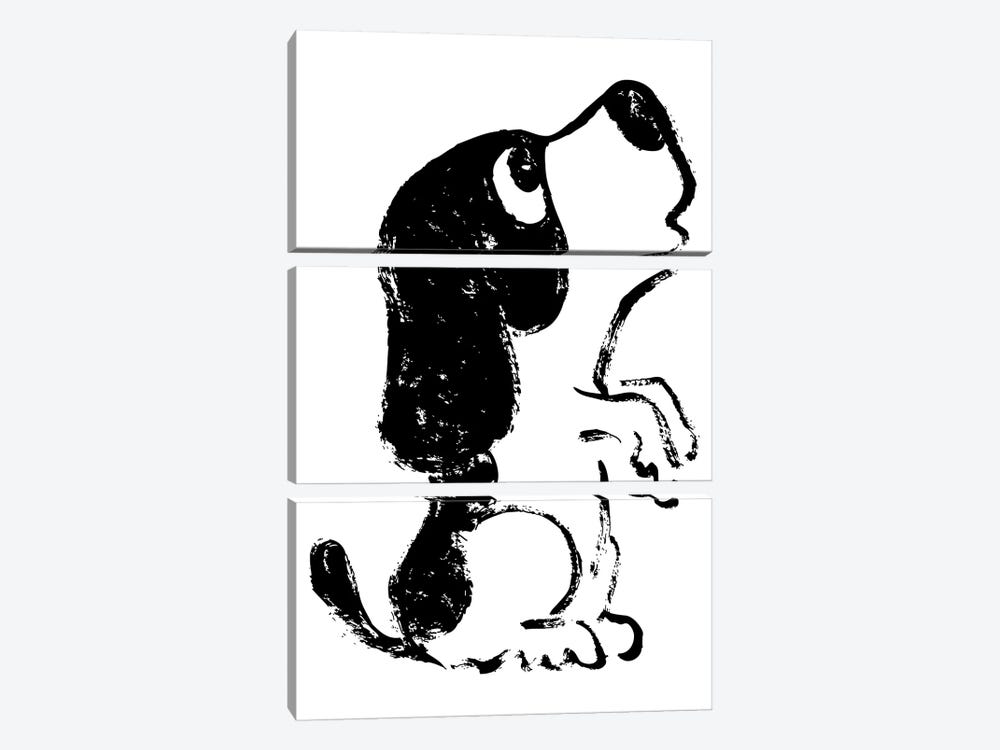 Sketch Of Dog Stand by Toru Sanogawa 3-piece Canvas Artwork