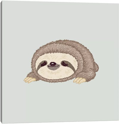 Sloth Lying Down Canvas Art Print - Sloth Art