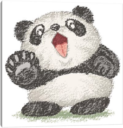 Surprized Panda Canvas Art Print - Toru Sanogawa