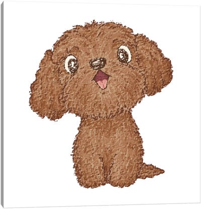 Toy-Poodle Happy Canvas Art Print - Poodle Art
