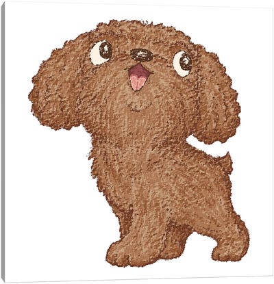 Toy-Poodle Walking Canvas Art Print - Poodle Art