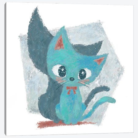 Blue Green Kitten Canvas Print #TSG159} by Toru Sanogawa Canvas Print