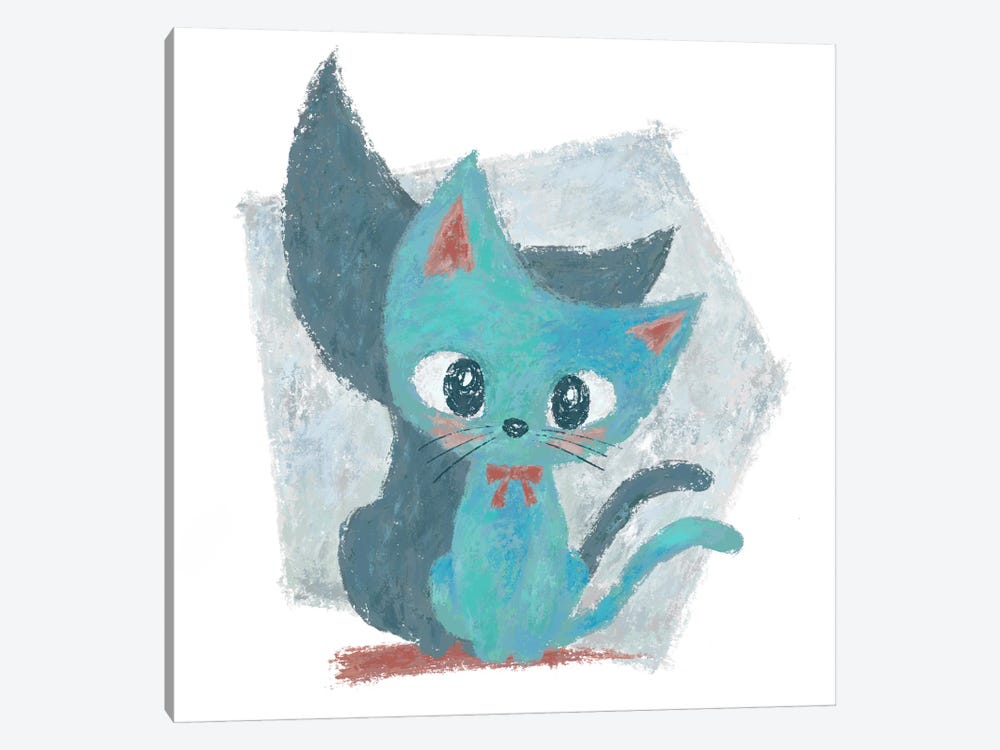 Blue Green Kitten by Toru Sanogawa 1-piece Canvas Artwork