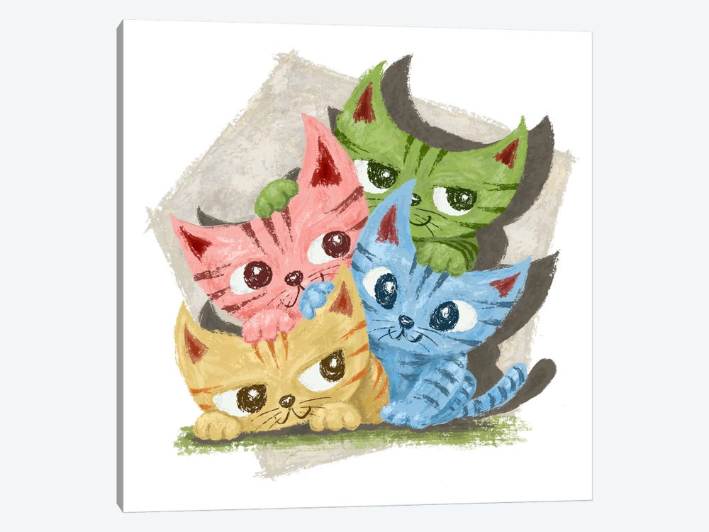 Group Of Colorful Cats by Toru Sanogawa 1-piece Art Print