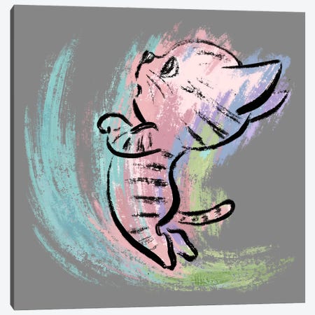 Jumping Kitten Canvas Print #TSG177} by Toru Sanogawa Canvas Artwork