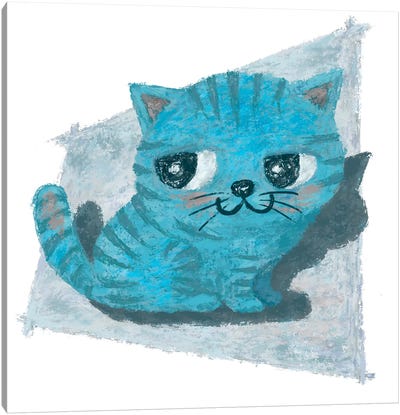 Blue Kitten Canvas Art Print - Toru Sanogawa