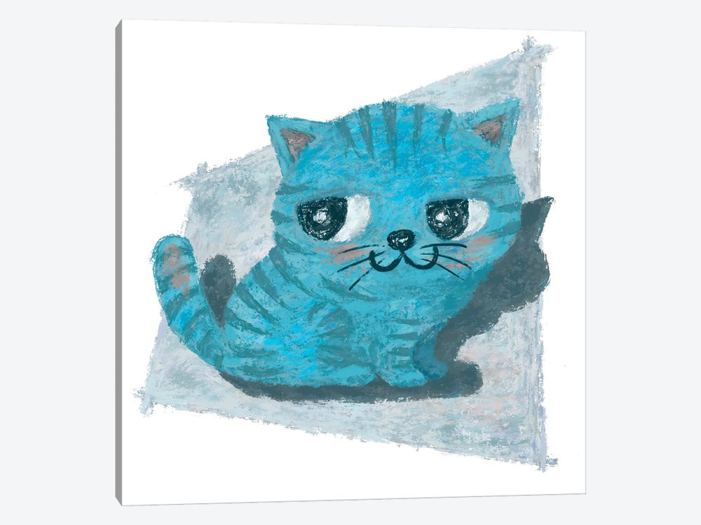 Blue Kitten by Toru Sanogawa 1-piece Canvas Wall Art