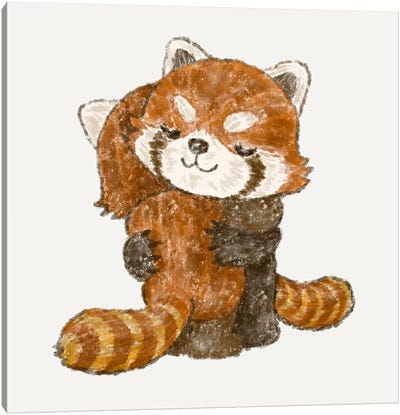 Red Pandas Giving A Hug Canvas Art Print - Red Panda Art
