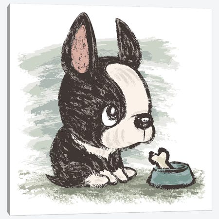 Boston Terrier And Meal Canvas Print #TSG20} by Toru Sanogawa Canvas Print