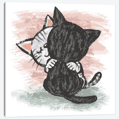 Cats Hug Canvas Print #TSG28} by Toru Sanogawa Canvas Print
