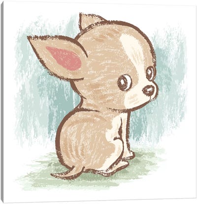 Chihuahua Look Back Canvas Art Print - Toru Sanogawa