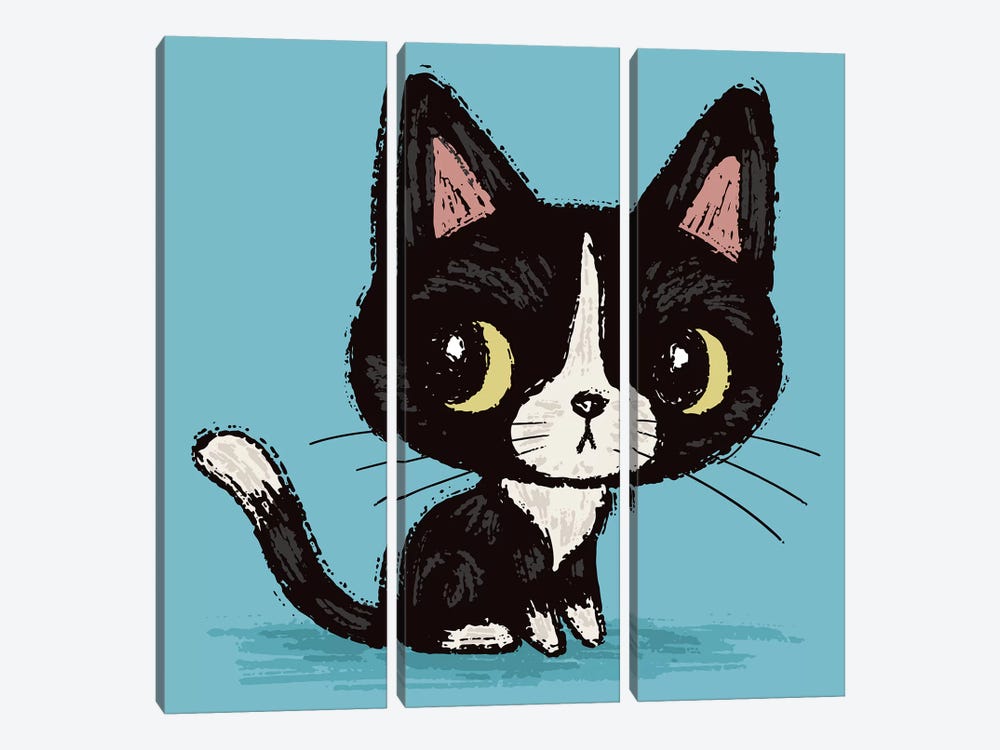 Cute Black Kitten by Toru Sanogawa 3-piece Art Print
