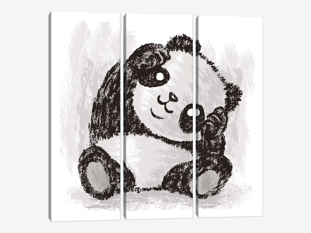 Cute Panda by Toru Sanogawa 3-piece Canvas Artwork