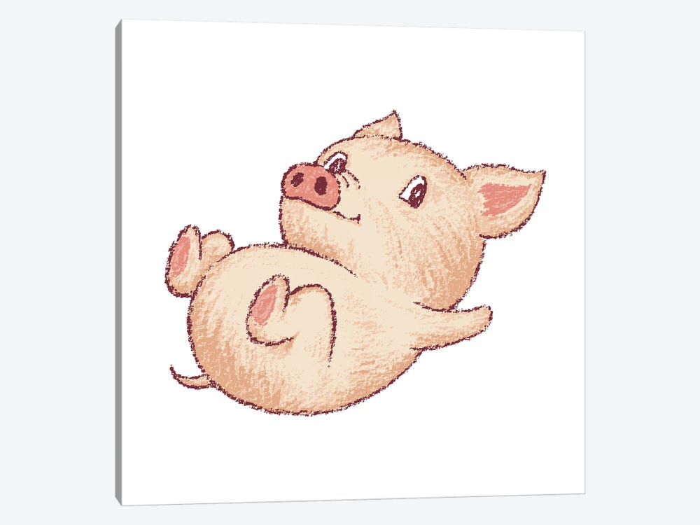 Cute Pig Relax by Toru Sanogawa 1-piece Canvas Print