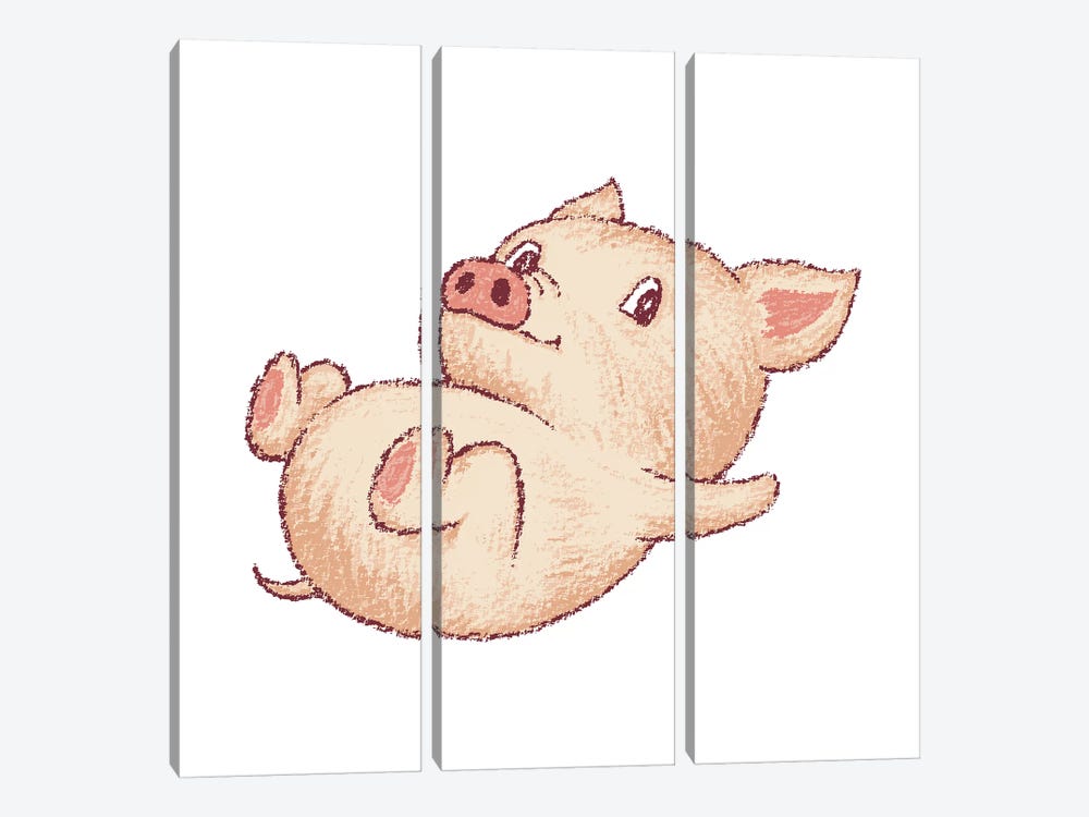 Cute Pig Relax by Toru Sanogawa 3-piece Art Print