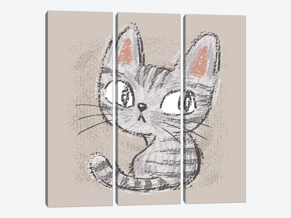 American Shorthair Kitten by Toru Sanogawa 3-piece Canvas Art