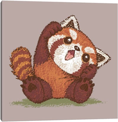 Cute Red Panda Canvas Art Print - Toru Sanogawa