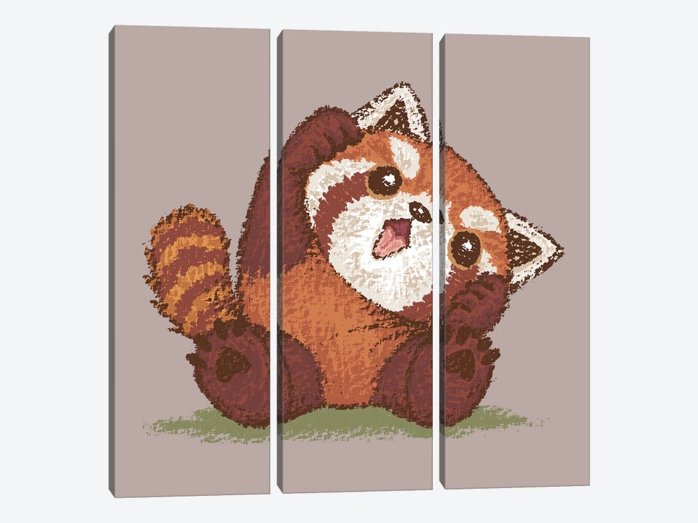 Cute Red Panda by Toru Sanogawa 3-piece Canvas Artwork