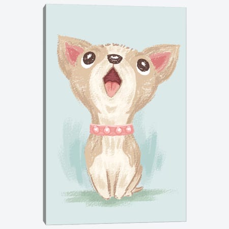 Happy Chihuahua Sitting Canvas Print #TSG55} by Toru Sanogawa Art Print