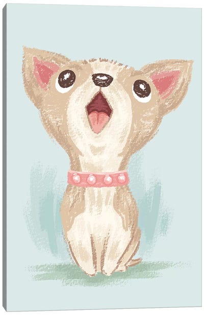 Happy Chihuahua Sitting Canvas Art Print - Chihuahua Art