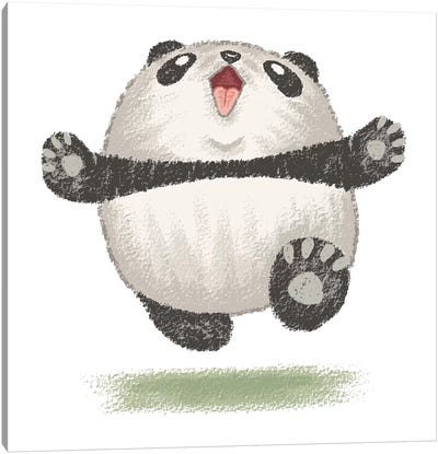 Happy Panda Canvas Art Print - Panda Art