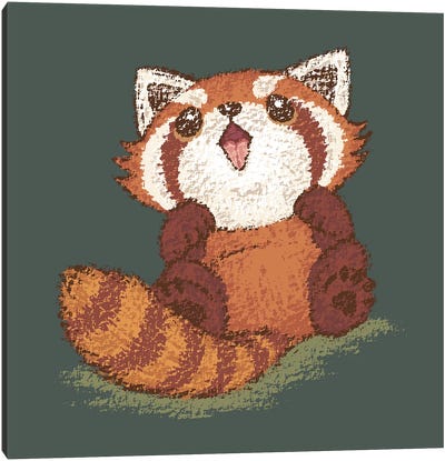 Baby Red Panda Canvas Art Print - Red Panda Art