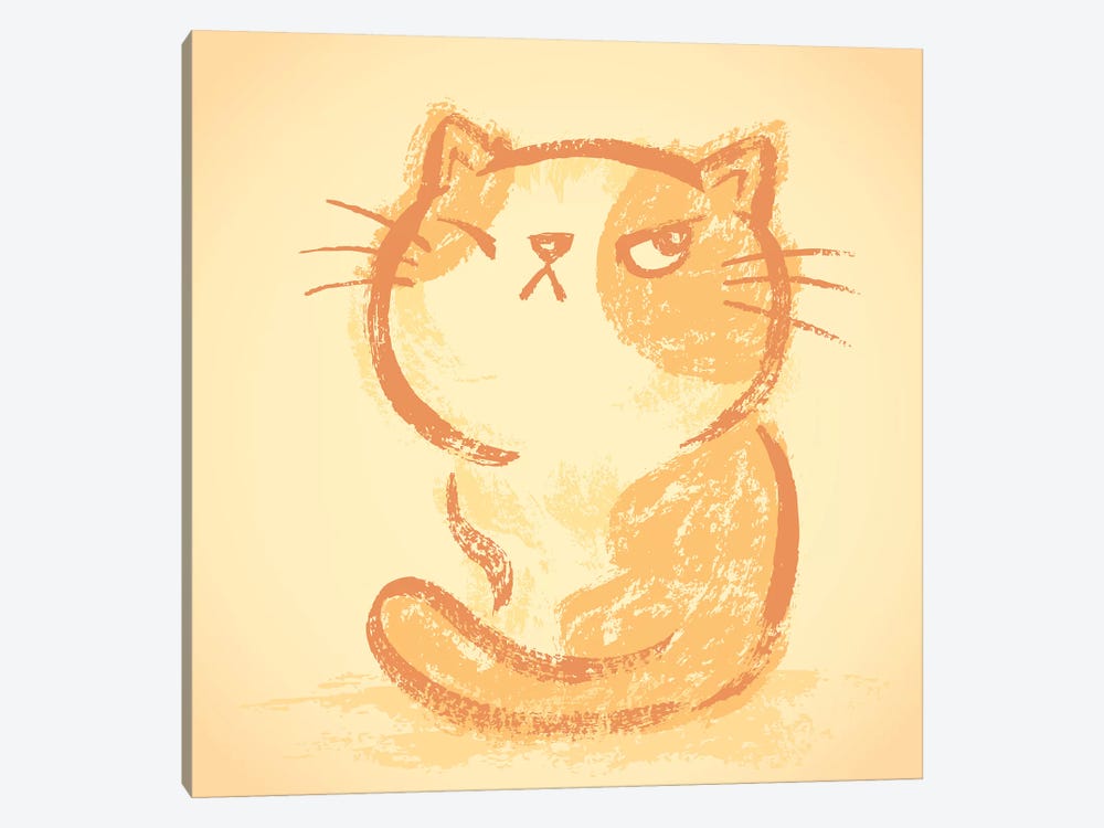 Impudent Cat Bad Mood by Toru Sanogawa 1-piece Canvas Art