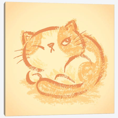 Impudent Cat Becomes Round Canvas Print #TSG68} by Toru Sanogawa Canvas Art Print