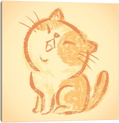 Impudent Cat Happy Canvas Art Print - Toru Sanogawa