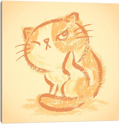 Impudent Cat Itchy Canvas Art Print - Toru Sanogawa