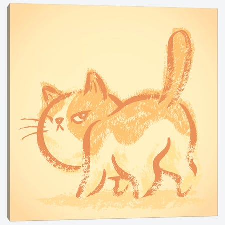 Impudent Cat Look Back Canvas Print #TSG72} by Toru Sanogawa Canvas Wall Art