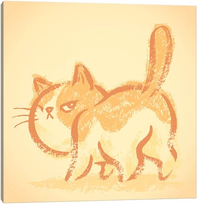 Impudent Cat Look Back Canvas Art Print - Toru Sanogawa
