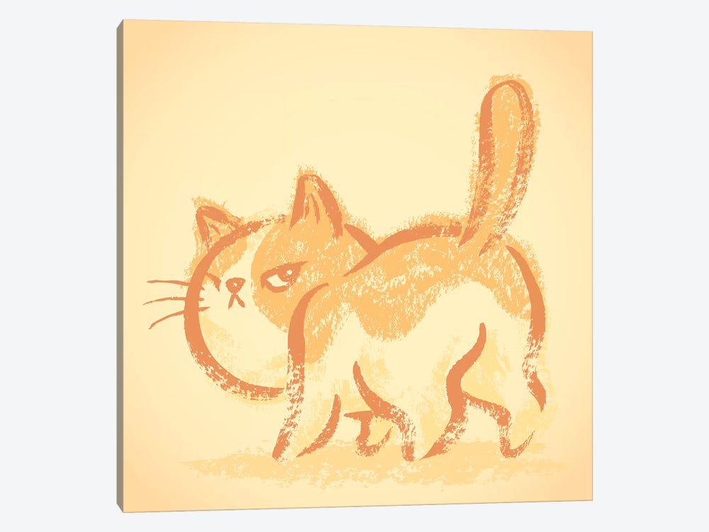 Impudent Cat Look Back by Toru Sanogawa 1-piece Canvas Artwork