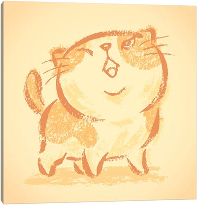 Impudent Cat Looks Up Canvas Art Print - Toru Sanogawa