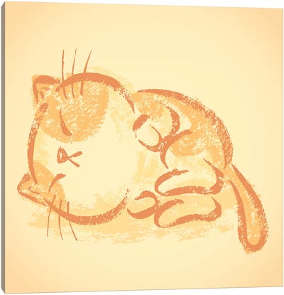 Impudent Cat Sleeping Canvas Art Print - Sleeping & Napping Art