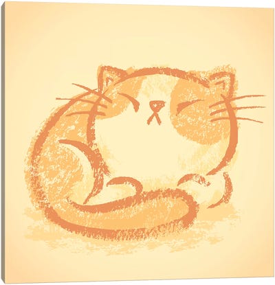Impudent Cat Takes A Nap Canvas Art Print - Toru Sanogawa