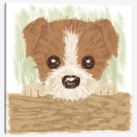 Jack Russel Terrier Puppy Canvas Print #TSG78} by Toru Sanogawa Canvas Wall Art
