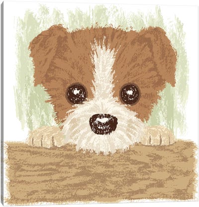 Jack Russel Terrier Puppy Canvas Art Print - Jack Russell Terrier Art