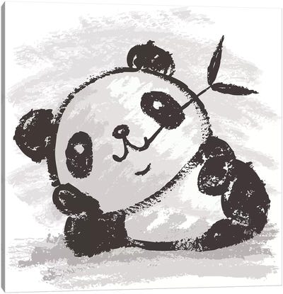 Panda That Is Relaxing Canvas Art Print - Toru Sanogawa
