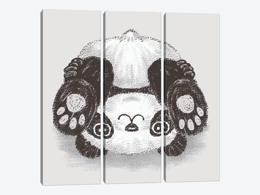 Panda Upside-Down by Toru Sanogawa 3-piece Canvas Print