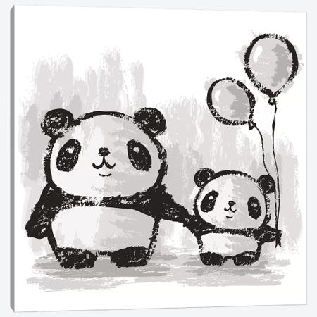 Pandas And Balloons Canvas Print #TSG85} by Toru Sanogawa Canvas Art
