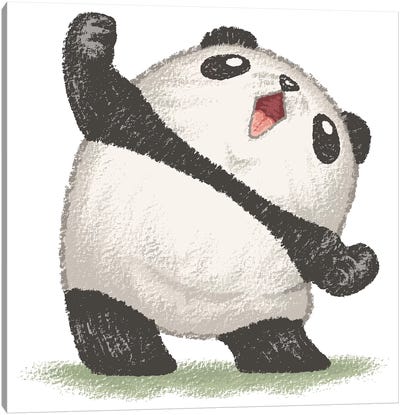 Panda's Joy Of The Victory Canvas Art Print - Toru Sanogawa