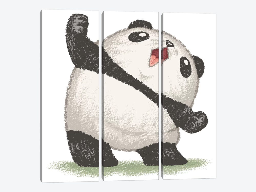 Panda's Joy Of The Victory by Toru Sanogawa 3-piece Art Print